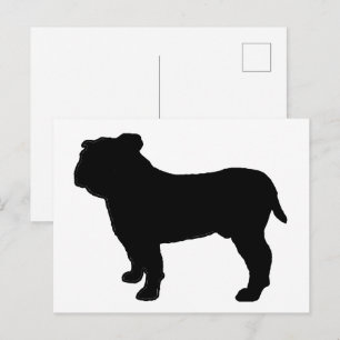 Bulldog-Silhouette Postkarte