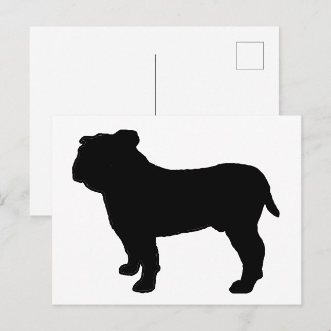 Bulldog-Silhouette Postkarte (Vorne/Hinten)