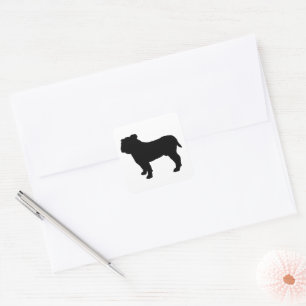 Bulldog-Silhouette Quadratischer Aufkleber