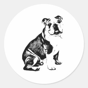 Bulldog-Silhouette Runder Aufkleber
