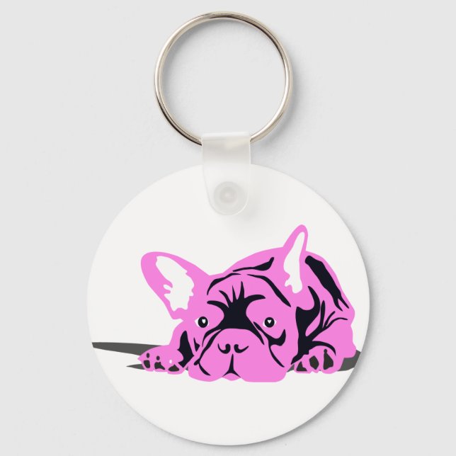 Bulldog-Silhouette Schlüsselanhänger (Vorderseite)