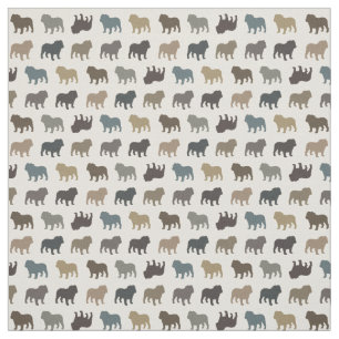 Bulldog-Silhouetten-Muster Coole Hundezucht Stoff