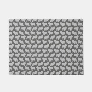 Bulldog-Silhouetten-Muster Hund Lover's Gray Fußmatte