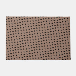 BullDog-Silhouttes auf Khaki Beige Fußmatte