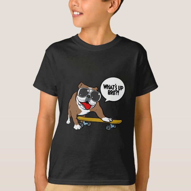 Bulldog Skateboarder T-Shirt (Vorderseite)