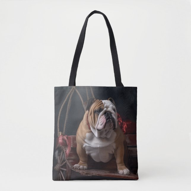 Bulldog Snowy Sleigh Weihnachtsdekor