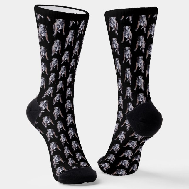 Bulldog Socken English Bulldog Socken Anpassen (Gewinkelt)