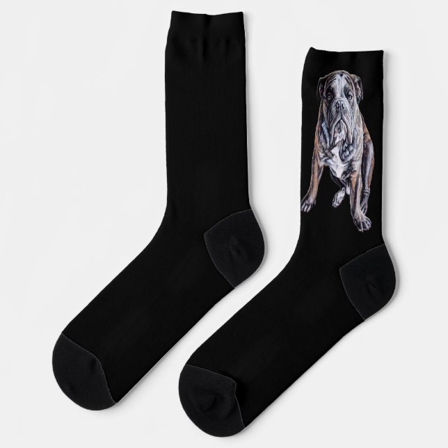 Bulldog Socks English Bulldog Socks Customize Socken (Linkes Detail)
