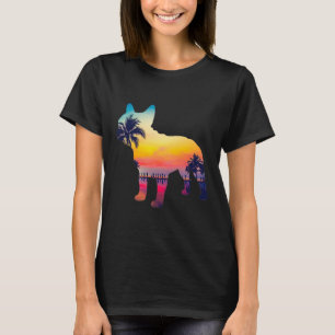 Bulldog Sonnenuntergangs-Design T-Shirt