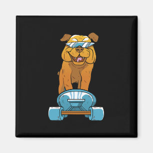Bulldog Spaß Skateboarding Französische Bulldogge Magnet