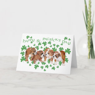 Bulldog St Patrick's Day Card Karte