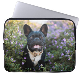 Bulldog-Stände in Blume Laptopschutzhülle