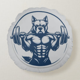 Bulldog Stärke Rundes Kissen