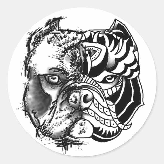 BULLDOG STICKER - Skizze/Stammbaum (Vorderseite)