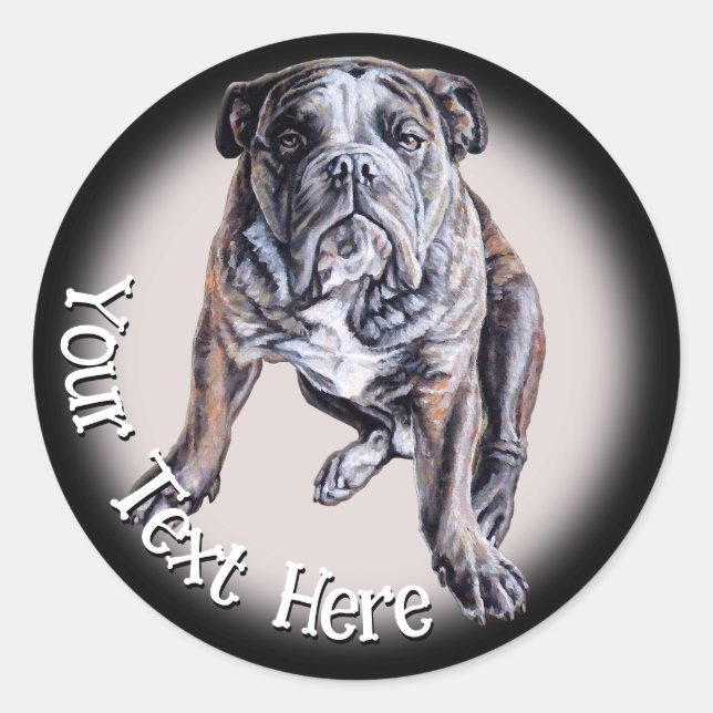 Bulldog Stickers Custom English Bulldog Stickers (Vorderseite)