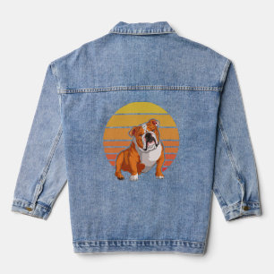 Bulldog Sunset Bulldog Besitzer Bulldog Lover Retr Jeansjacke