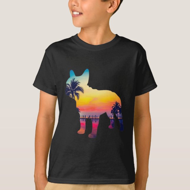 Bulldog Sunset Design T-Shirt (Vorderseite)