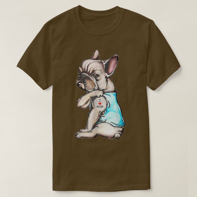 Bulldog Tattoo I Liebe Mama Funny Dog Mother' T-Shirt (Design vorne)