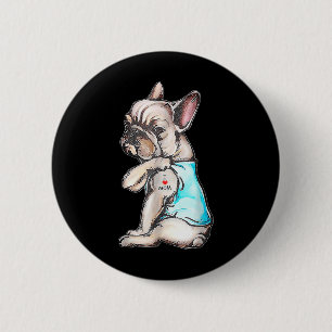 Bulldog Tattoo I Liebe Mama Funny Dog Mütter Button