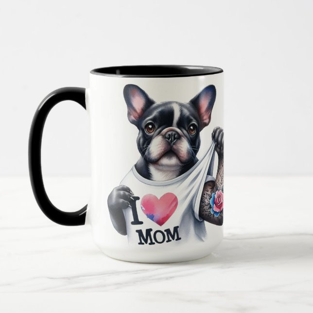 Bulldog Tattoo I 💗 Mama Kaffee Tasse Cup (Links)