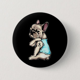 Bulldog Tattoos I Liebe Vater Sitzende Gift Fett Button