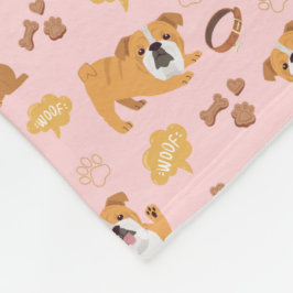 Bulldog-Themenmuster Fleecedecke