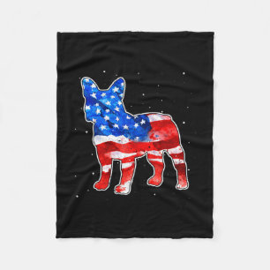 Bulldog Tie Dye Amerikanische Flagge Patriotisch 4 Fleecedecke