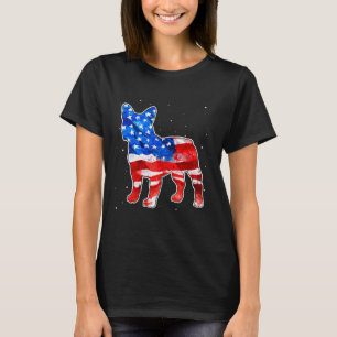 Bulldog Tie Dye Amerikanische Flagge Patriotisch 4 T-Shirt
