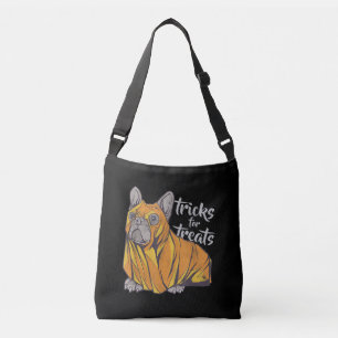 Bulldog-Tricks für Leckereien Niedliche Halloween- Tragetaschen Mit Langen Trägern