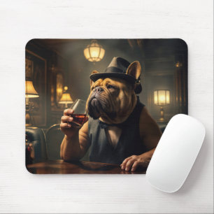 Bulldog trinkt in einer Speakeasy der 1920er Jahre Mousepad