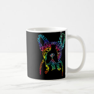 Bulldog-Typografie-Tie-Dye-Wortkunst Französischer Kaffeetasse