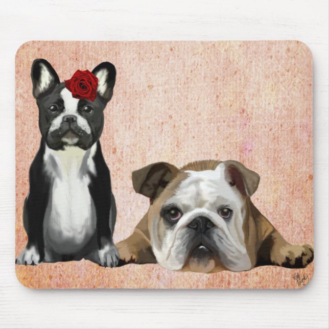 Bulldog und English Bulldog Mousepad (Vorne)