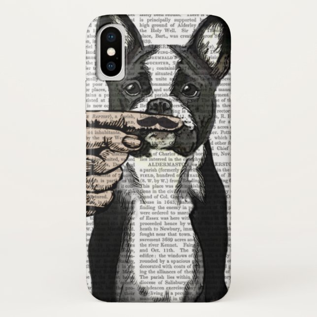 Bulldog und Finger Mustache Case-Mate iPhone Hülle (Rückseite)