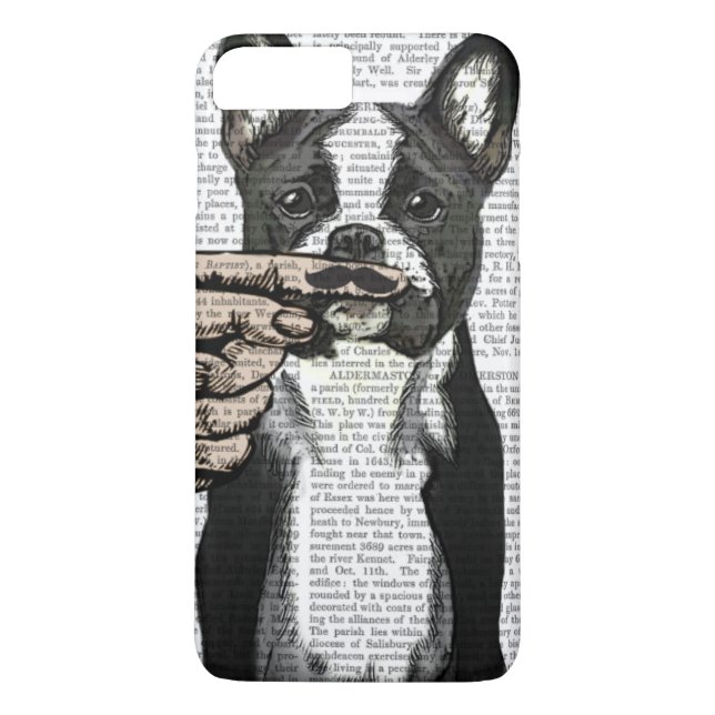 Bulldog und Finger Mustache Case-Mate iPhone Hülle (Rückseite)