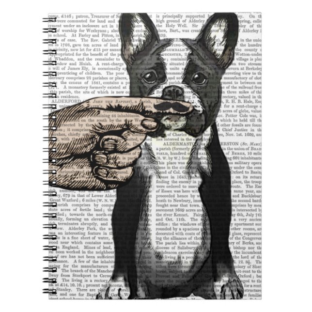 Bulldog und Finger Mustache Notizblock (Vorderseite)