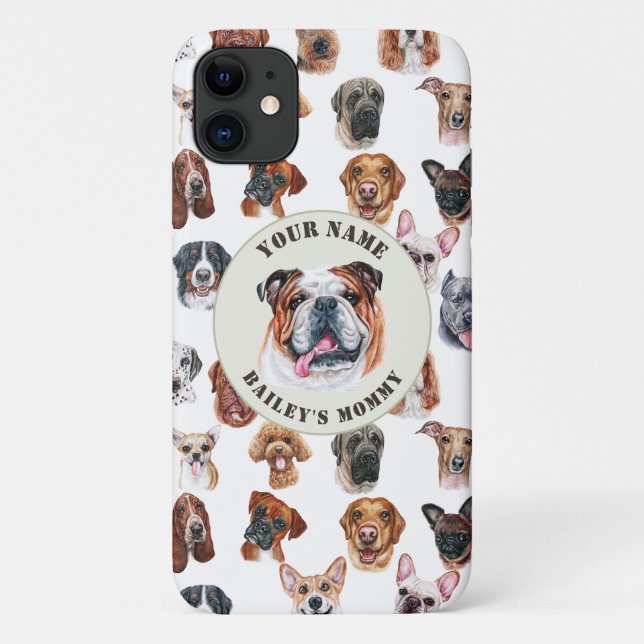Bulldog und Freunde personalisiert Case-Mate iPhone Hülle (Rückseite)