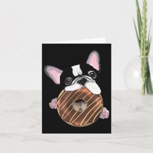 Bulldog und Schokolade Donut Karte