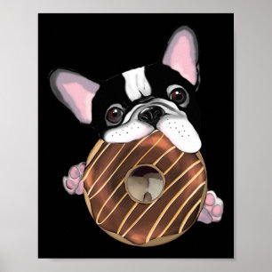 Bulldog und Schokolade Donut Poster