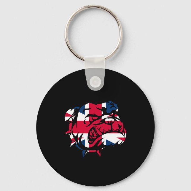 Bulldog Union Jack Flag Schlüsselanhänger (Vorderseite)