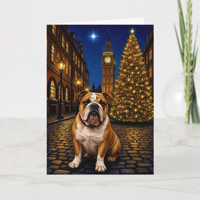 Bulldog Urlaub  Feiertagskarte (Vorderseite)