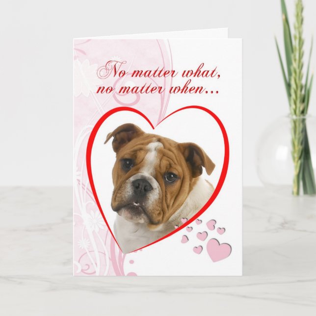 Bulldog Valentine Feiertagskarte (Vorderseite)