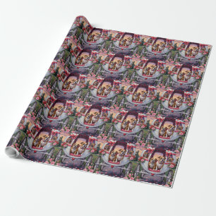 Bulldog Valentinstag Geschenkpapier
