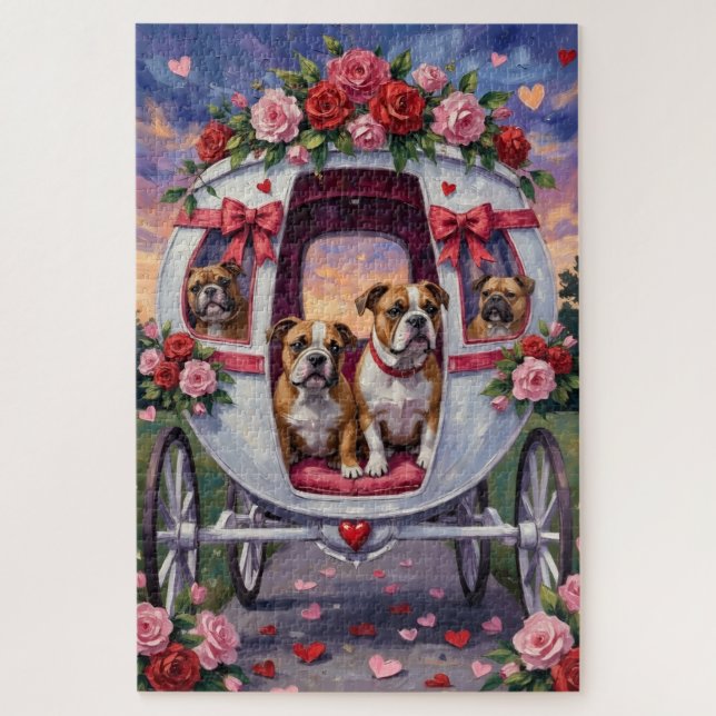 Bulldog Valentinstag Puzzle (Vertikal)
