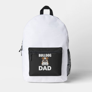 Bulldog-Vater Cartoon-Hundefreund Bedruckter Rucksack