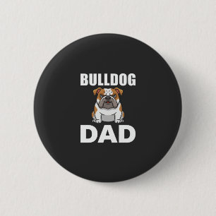 Bulldog-Vater Cartoon-Hundefreund Button