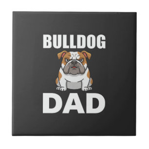 Bulldog-Vater Cartoon-Hundefreund Fliese