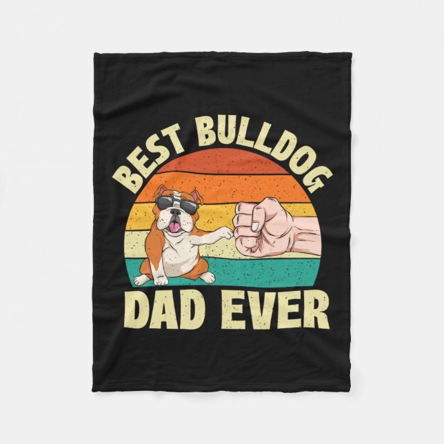 Bulldog Vater Ever - Eigentümer von Hundefressen Fleecedecke (Vorderseite)