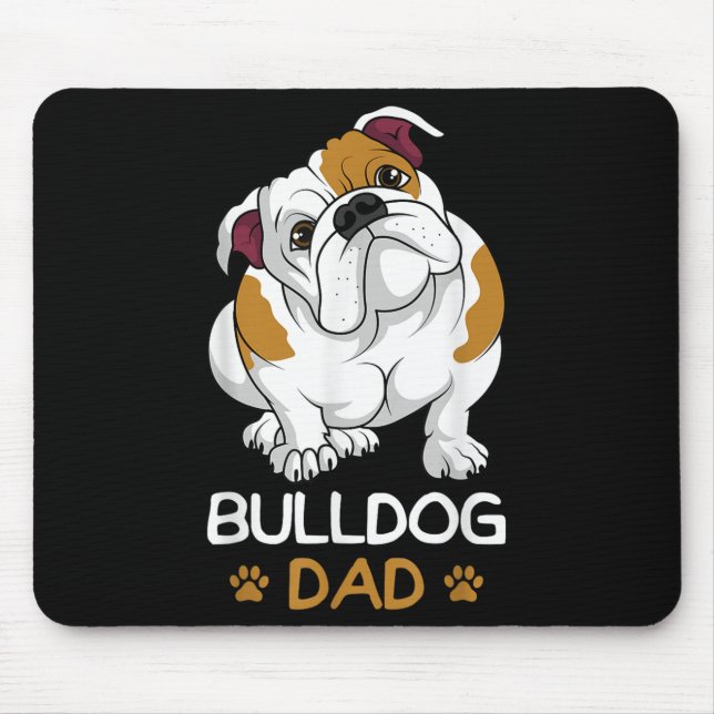 Bulldog Vater Funny English Bulldog Hundebesitzer  Mousepad (Vorne)
