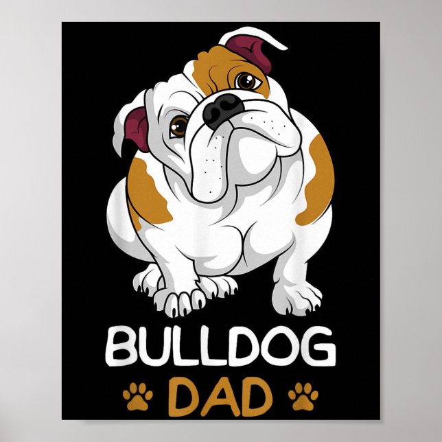 Bulldog Vater Funny English Bulldog Hundebesitzer  Poster (Vorne)