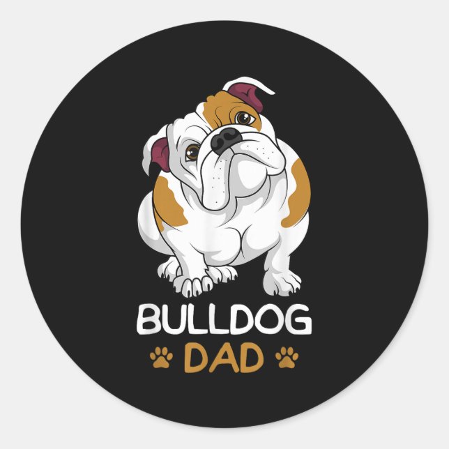 Bulldog Vater Funny English Bulldog Hundebesitzer  Runder Aufkleber (Vorderseite)